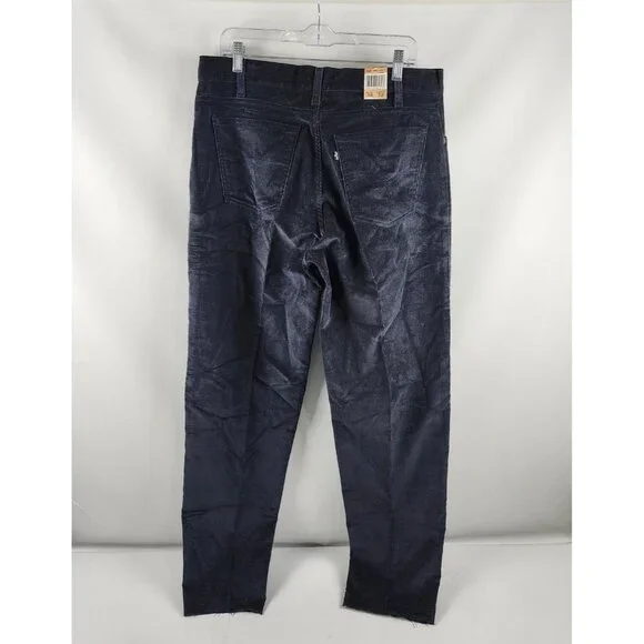 Levis Jeans 550-1517 Mens 36x32 Black Corduroy Vintage Unhemmed USA NWT